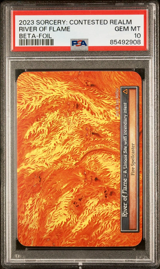 Sorcery Contested Realm River of Flame Beta Foil PSA 10